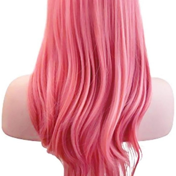 Akstore 28" 70cm Fashion Wigs Long Wavy Curly Hair Cosplay Wig & Wig Cap (Pink) - Picture 6 of 7